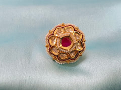 Modern Swirl Gold Enamel Statement Ring