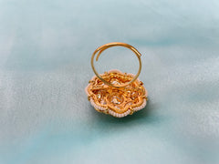 Modern Swirl Gold Enamel Statement Ring