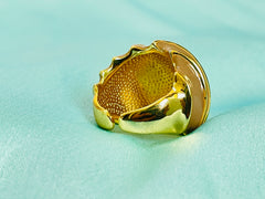 Gold Wavy Statement Enamel Ring – Contemporary Fashion Jewelry