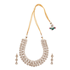 Moissanite Double Layer Necklace Set with earrings