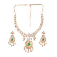 Royal Moissanite Kundan Necklace Set with Earrings