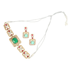 Regal Emerald Radiance Necklace Set – With Matching Earrings