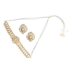 Moissanite Floral Choker Set with Matching Stud Earrings