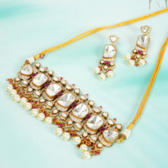 Majestic Kundan Pearl Bridal Choker Set