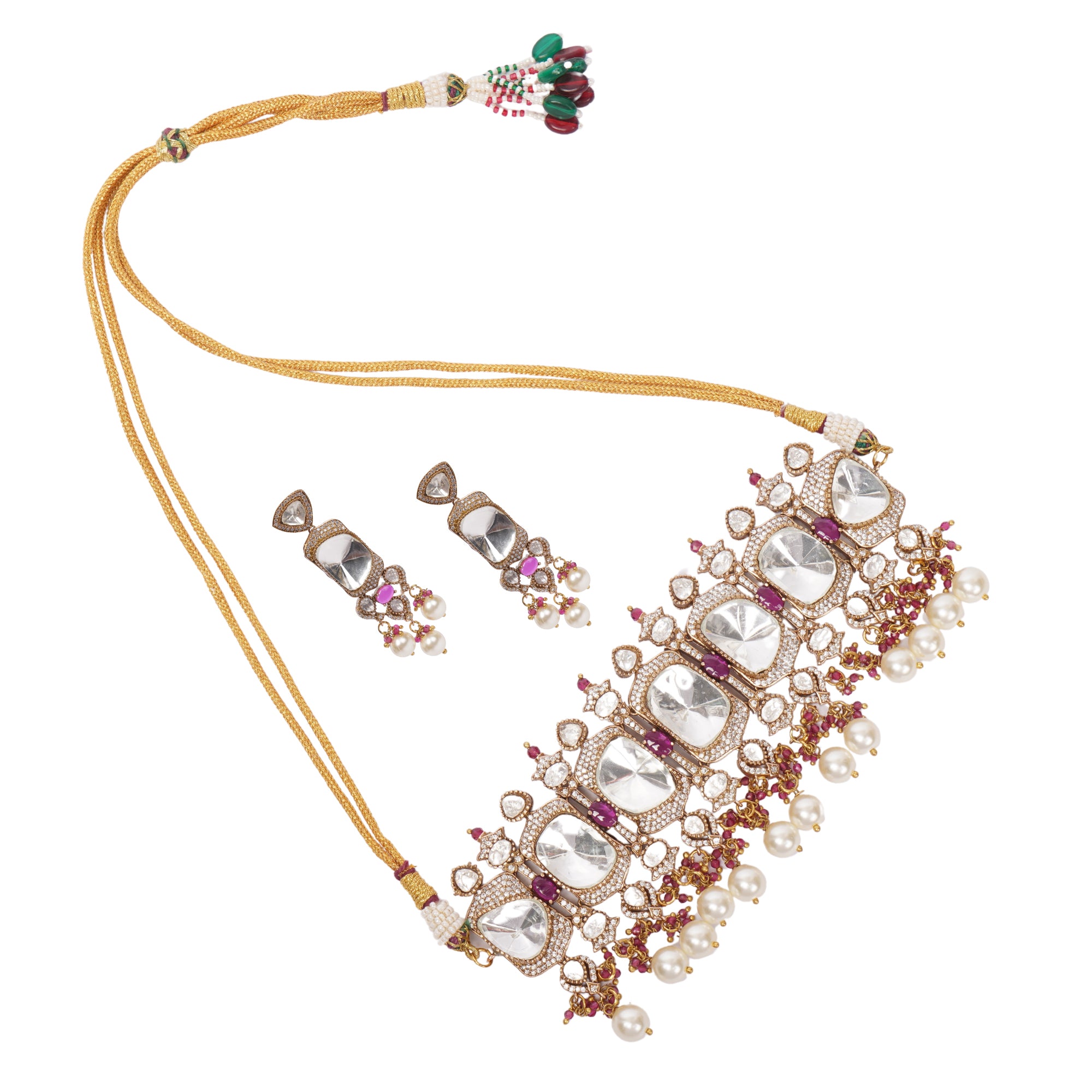 Majestic Kundan Pearl Bridal Choker Set