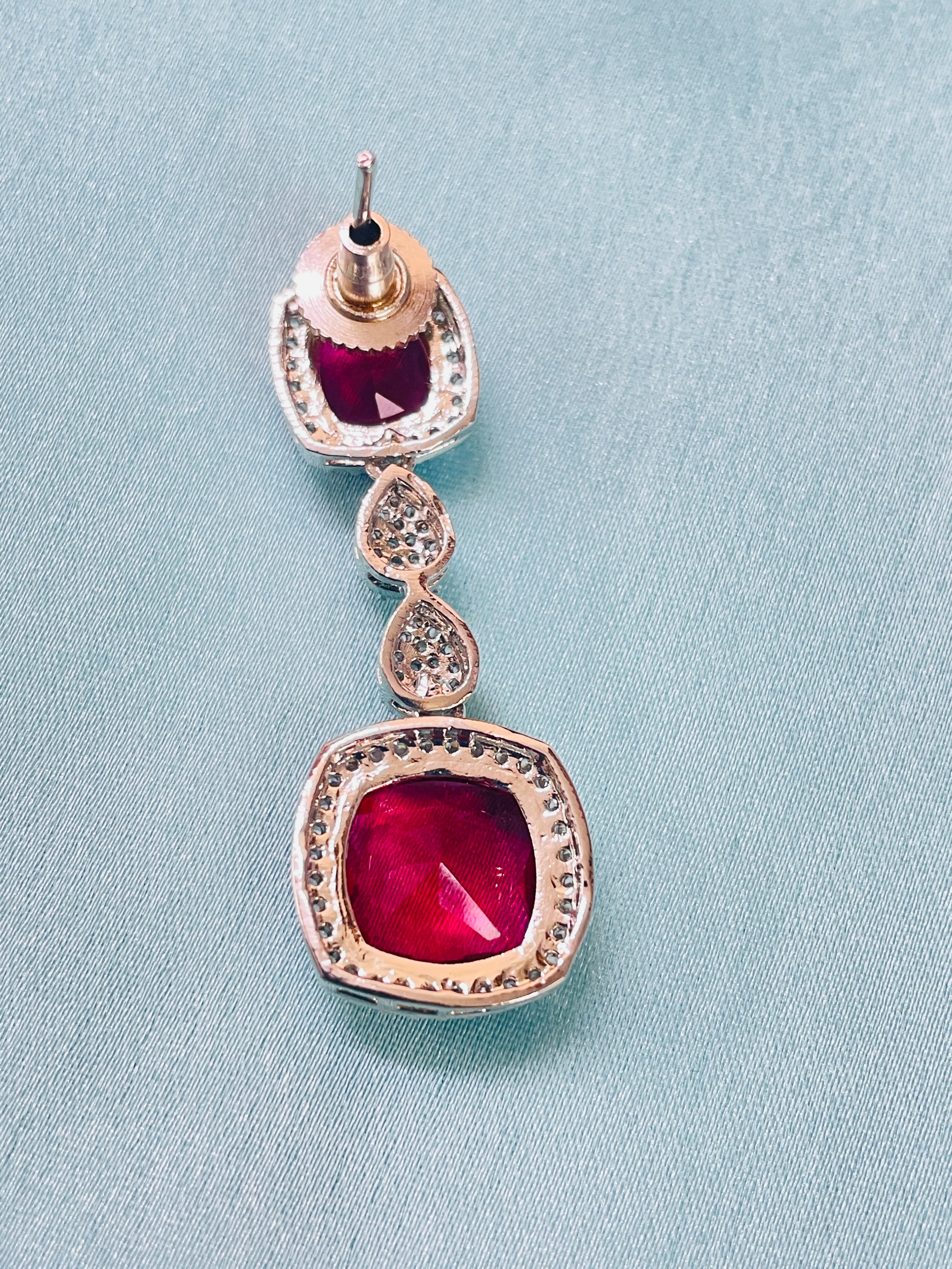 Exquisite Ruby & Diamond Necklace Set – Premium Bridal Jewelry